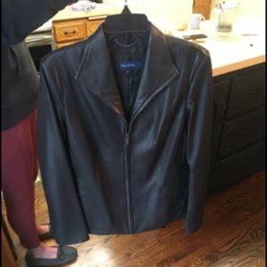 Cole Hann black leather jacket